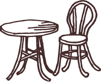 机と椅子のイラスト